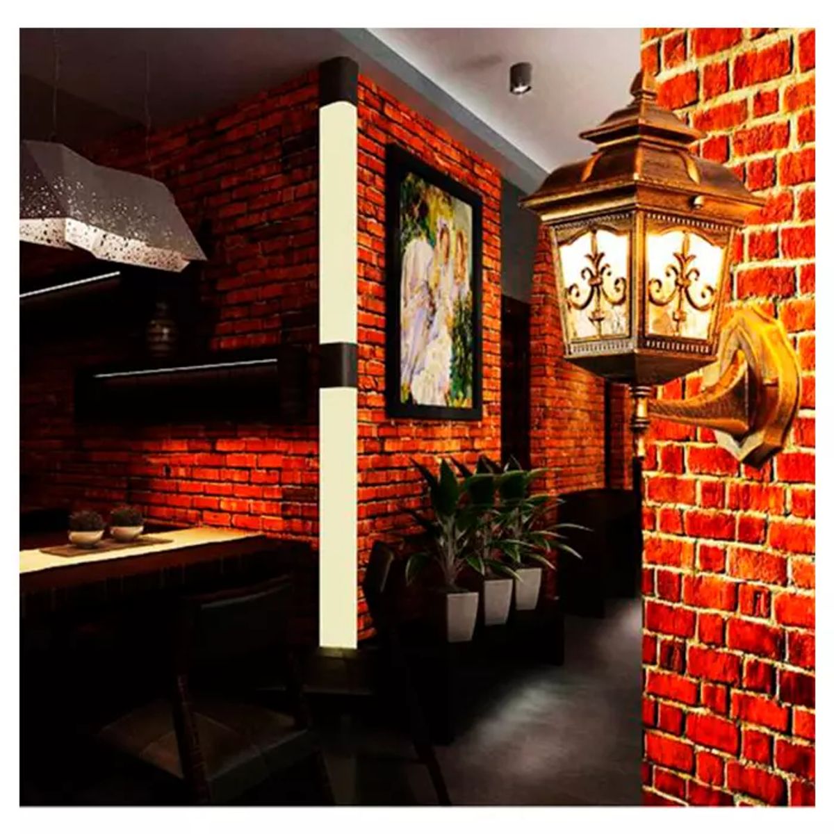 GENERICO - Lámpara de Pared Farol Color Oro Viejo