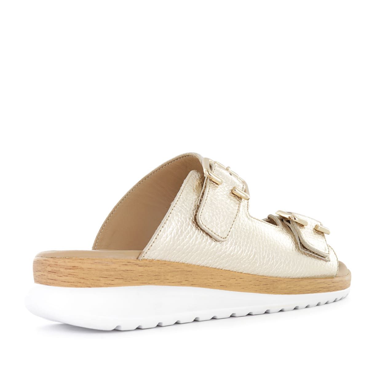 ECCO - Sandalias Mujer Ecco Wasi01 Oro Cuero Folia