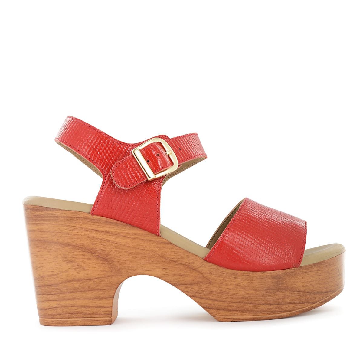 ECCO - Sandalias Mujer Ecco Yaiza03 Rojo Cuero Charol