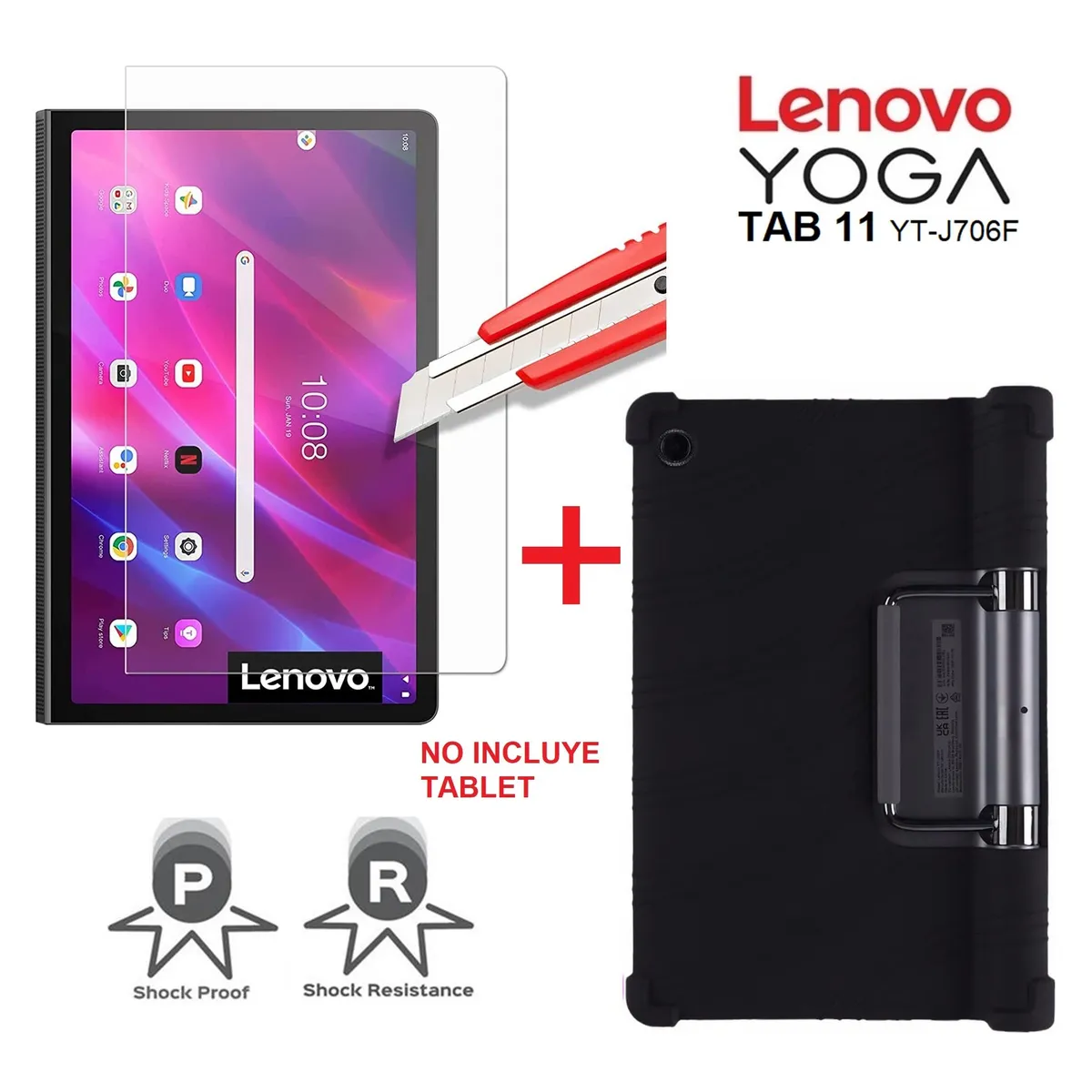 GENERICO - Funda Case + Mica de Vidrio para Lenovo Yoga Tab 11 YT-J706F Protector