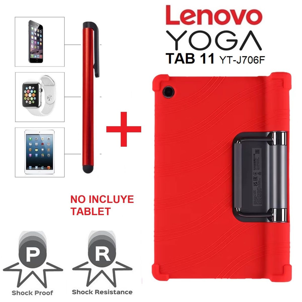 GENERICO - Funda Anti Golpes + Lapiz Optico para Lenovo Yoga Tab 11 YT-J706F Case