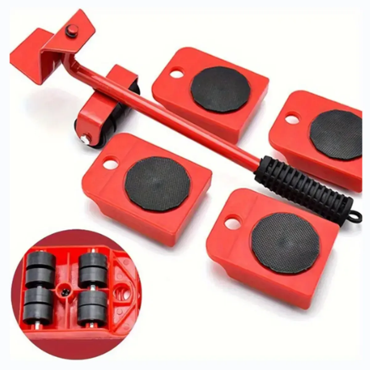 GENERICO - Elevador de muebles portátil   4 Ruedas ( Herramienta Palanca Base Con Ruedas)