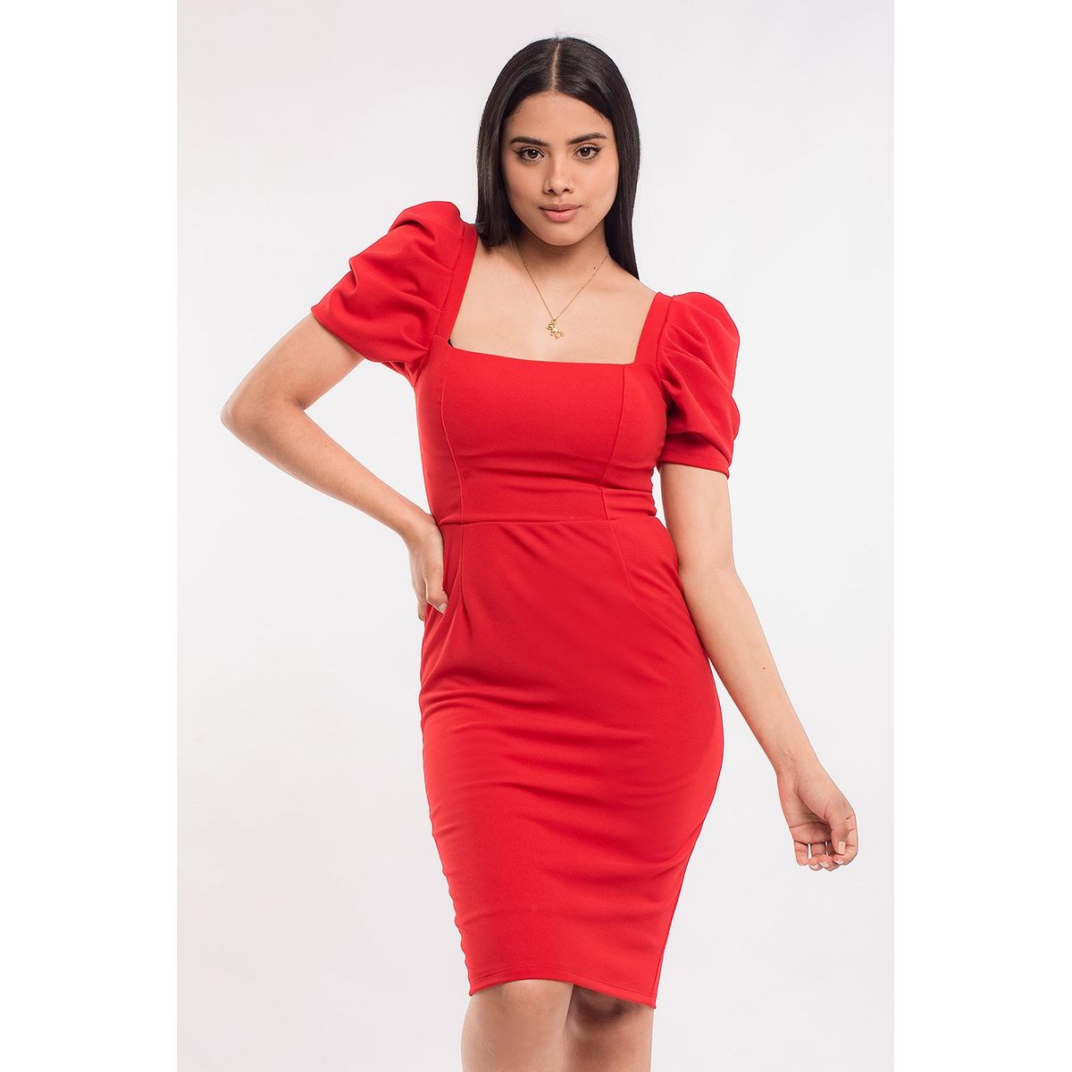 GENERICO - Vestido Midi Katrina Color Rojo Estacion 108