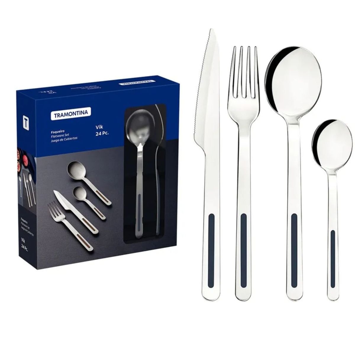 TRAMONTINA - Juego De Cubiertos 24Pzas Azul - Vik TRAMONTINA