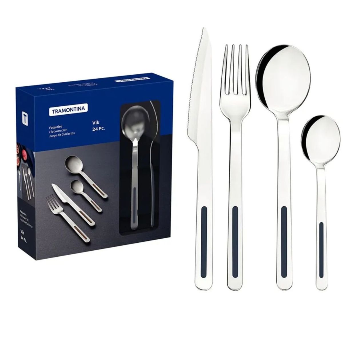 TRAMONTINA - Juego De Cubiertos 24Pzas Azul - Vik TRAMONTINA