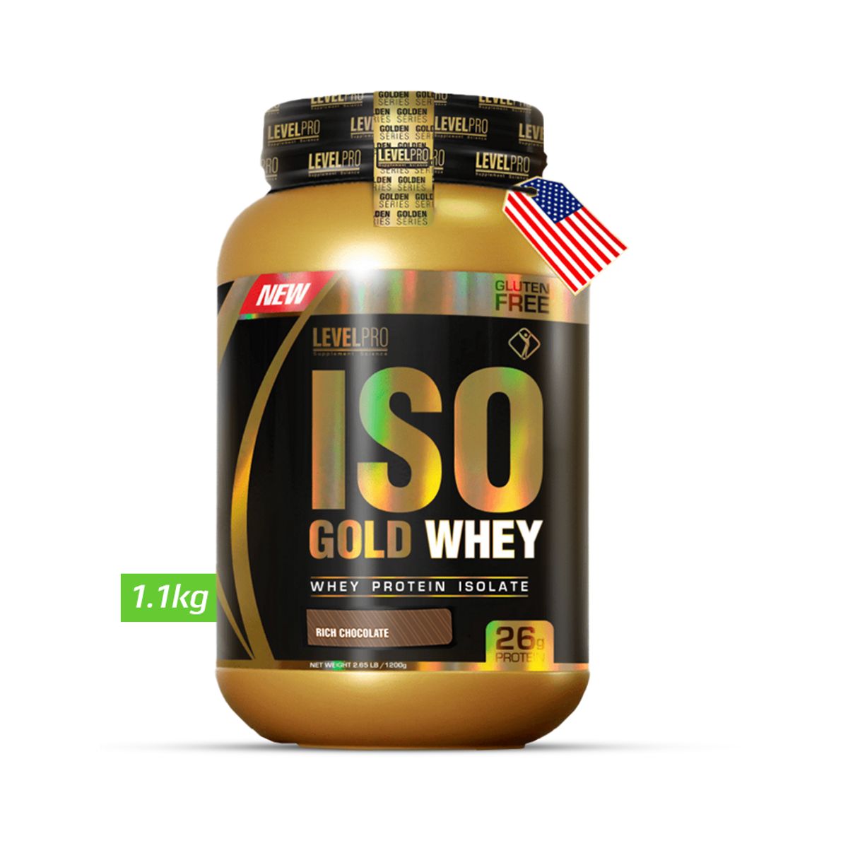 LEVEL PRO - Iso Gold whey 1.1kg Chocolate  LEVEL PRO