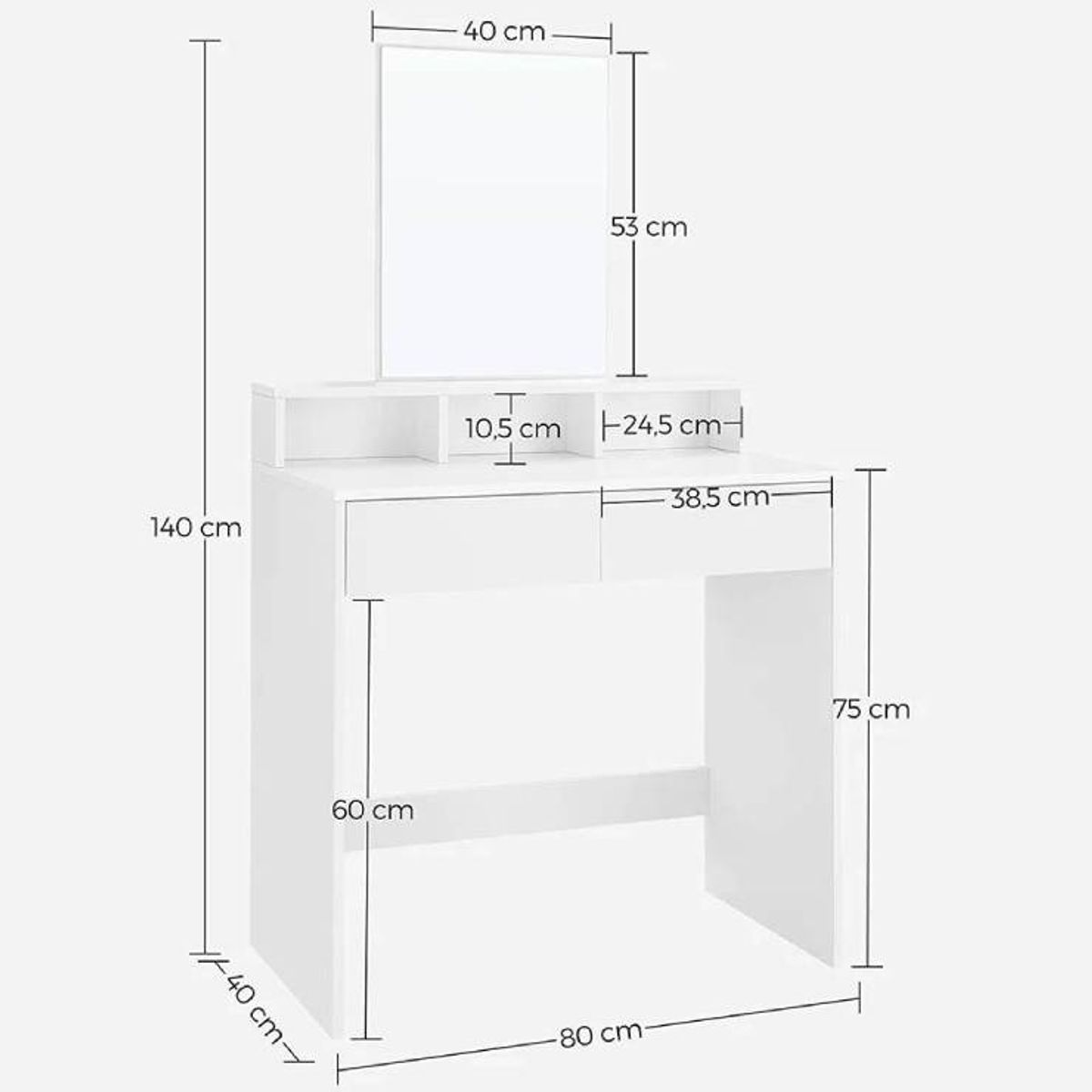 NACION MUEBLES - TOCADOR NACION MUEBLES EMMA COLOR BLANCO NM