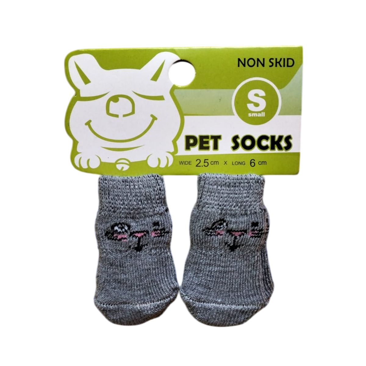 GENERICO - Pack x 1 Set de medias antideslizantes gris gatito talla S