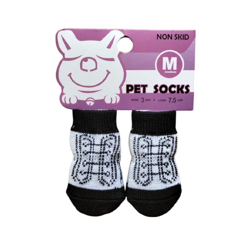 GENERICO - Pack x 1 Set de medias antideslizantes agujeta negro talla M