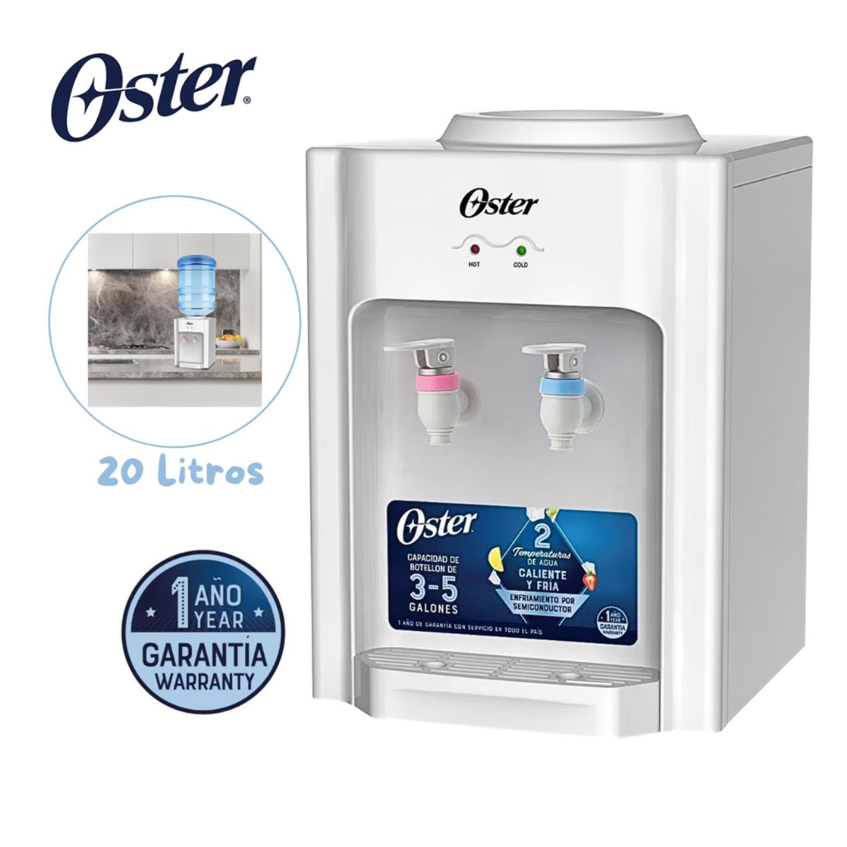 OSTER - Dispensador de Agua Oster® con Caño de Agua Caliente y Fría