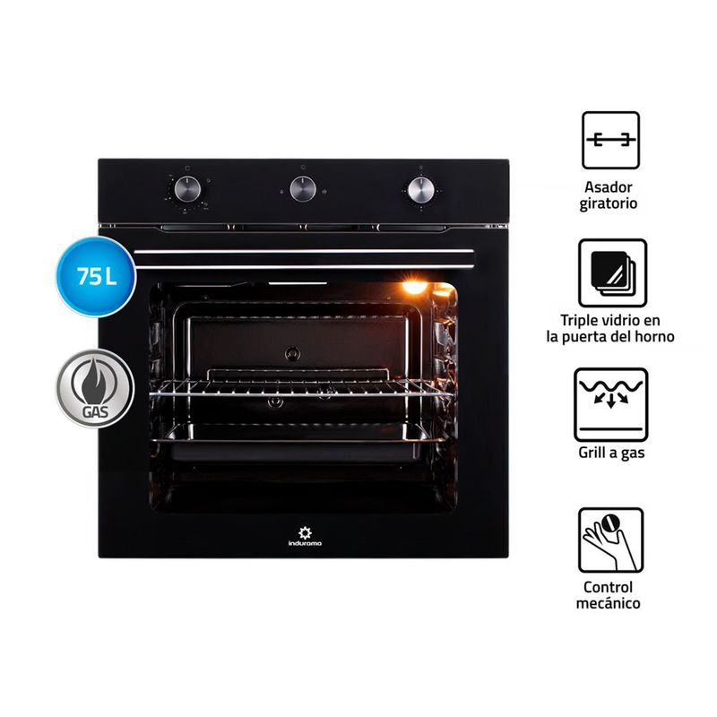 INDURAMA - Horno Empotrable Indurama HEI-75NGP 75 L Gas