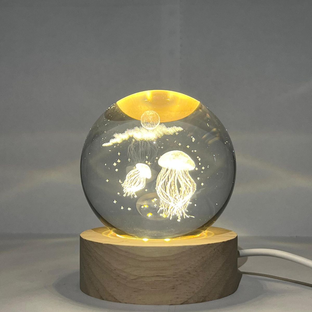 GENERICO - Lampara Bola de Cristal USB - Medusa 6 cm
