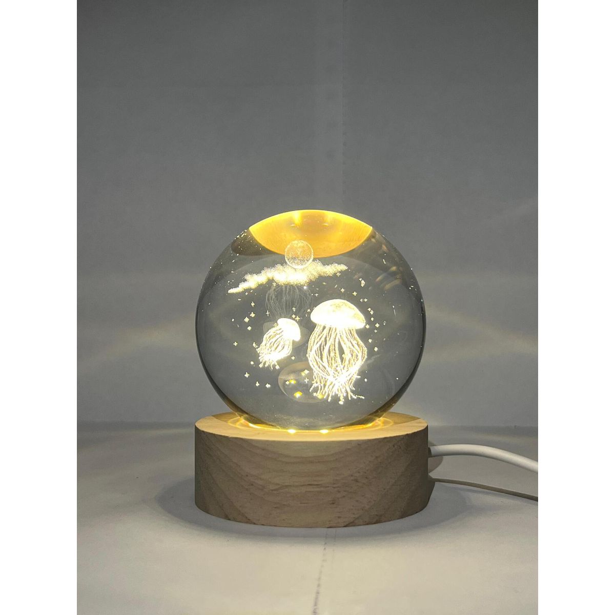 GENERICO - Lampara Bola de Cristal USB - Medusa 6 cm