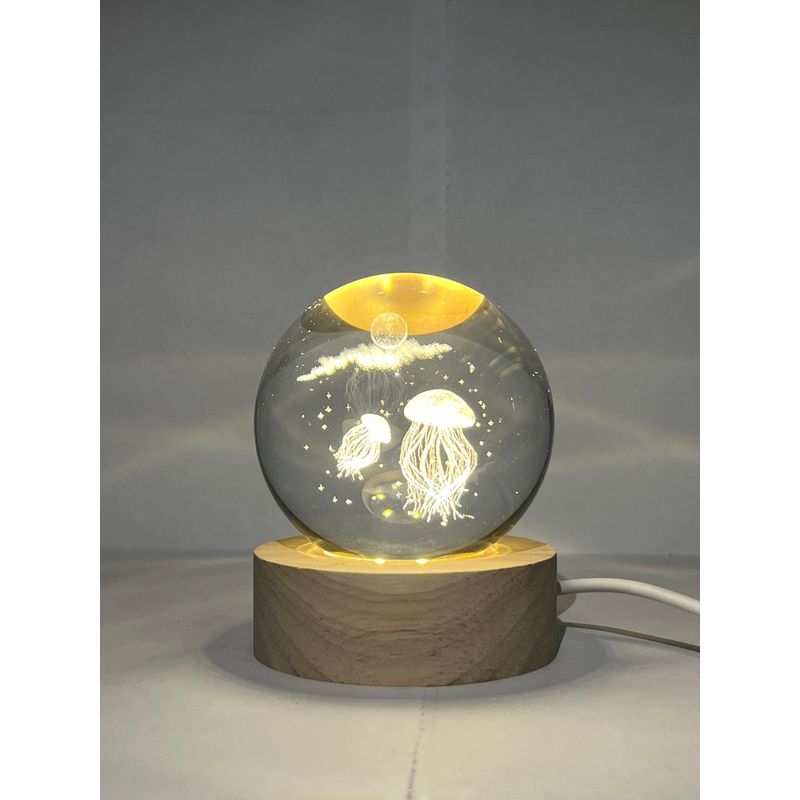 GENERICO - Lampara Bola de Cristal USB - Medusa 6 cm