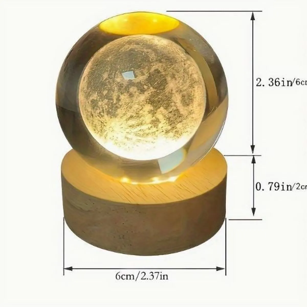 GENERICO - Lampara Bola de Cristal USB - Delfines con corazon 6 cm