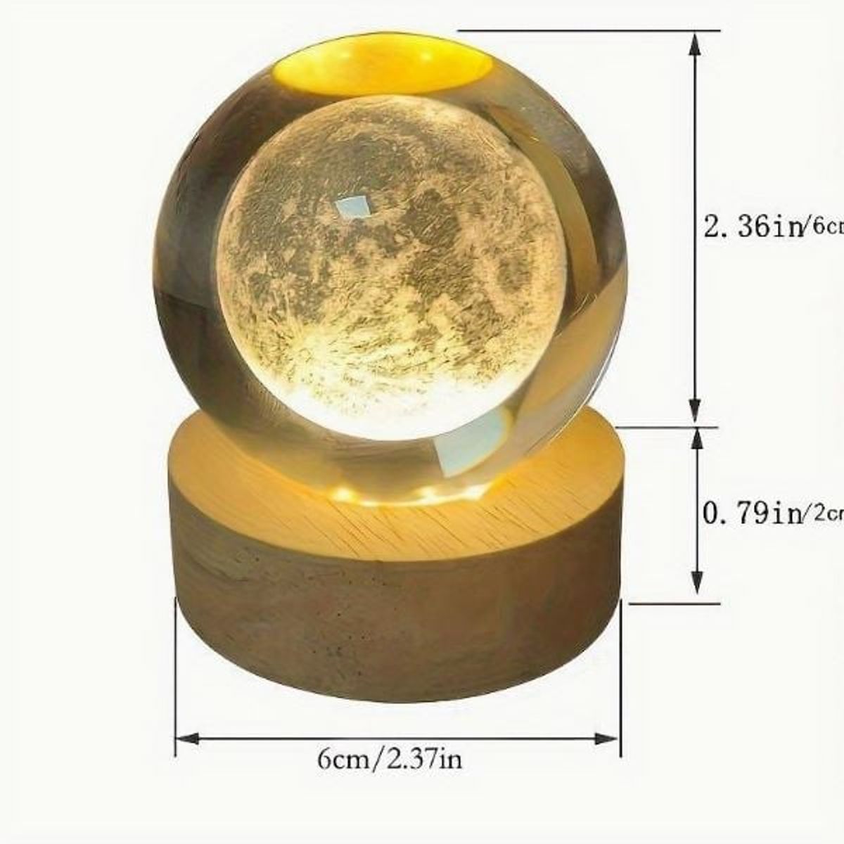 GENERICO - Lampara Bola de Cristal USB - Pegaso 6 cm