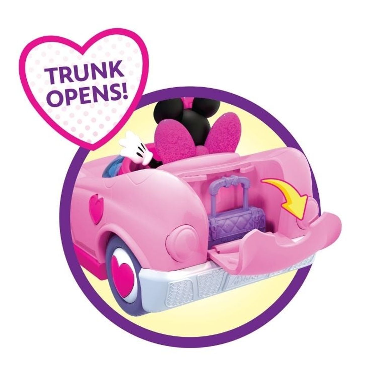 DISNEY CLASICOS - MINNNIE MOUSE FIGURE 6.35 CM  CON VEHÍCULO