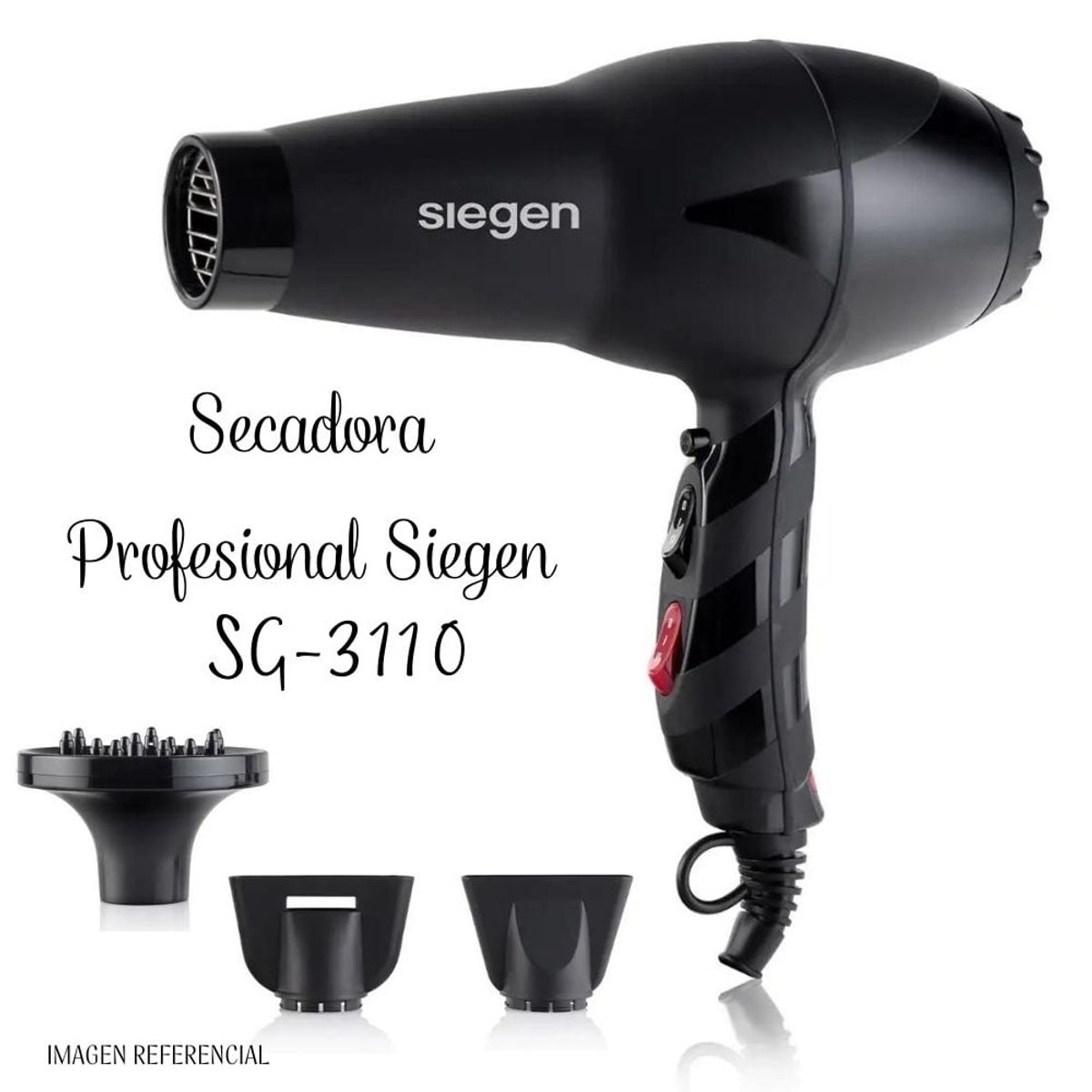 SIEGEN - Secadora De Cabello Siegen Black SG 3110