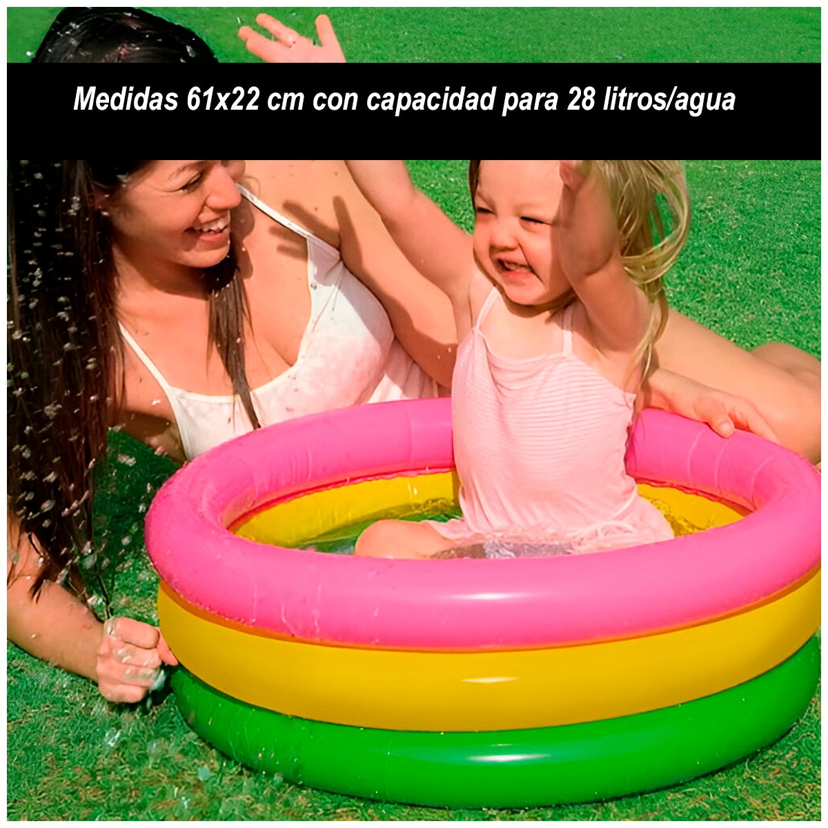 GENERICO - Piscina inflable para niños pequeños bebes de 61x22 cm