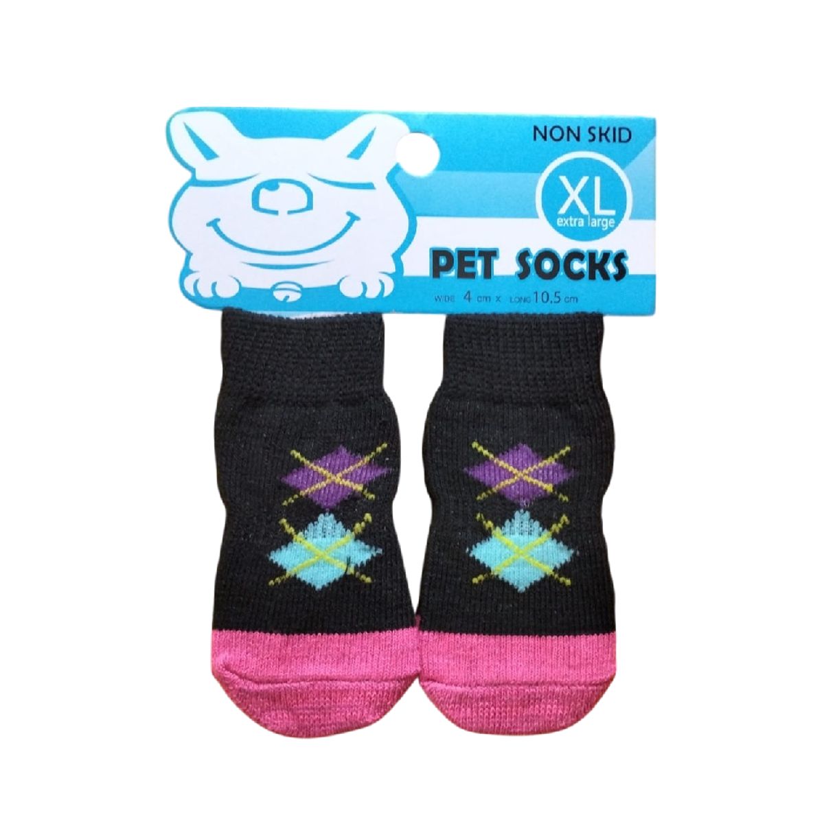 GENERICO - Pack Set de medias antideslizantes rombo negro talla XL