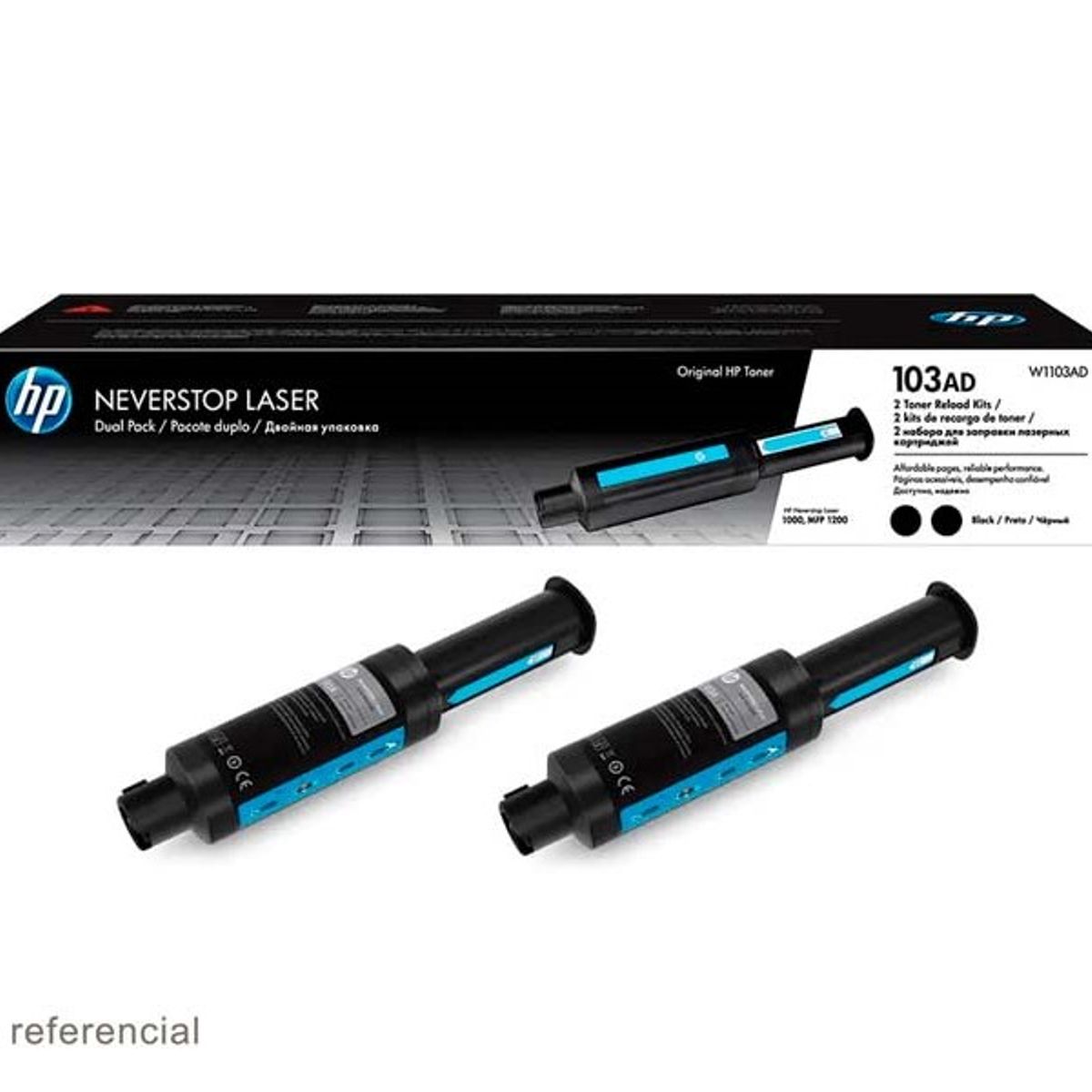 HP - TÓNER HP 103AD NEGRO W1103AD ORIGINAL Jeringa Recarga Cartucho 2 pack