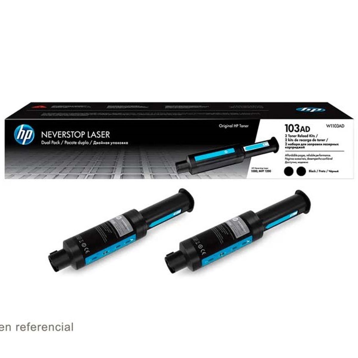 HP - TÓNER HP 103AD NEGRO W1103AD ORIGINAL Jeringa Recarga Cartucho 2 pack