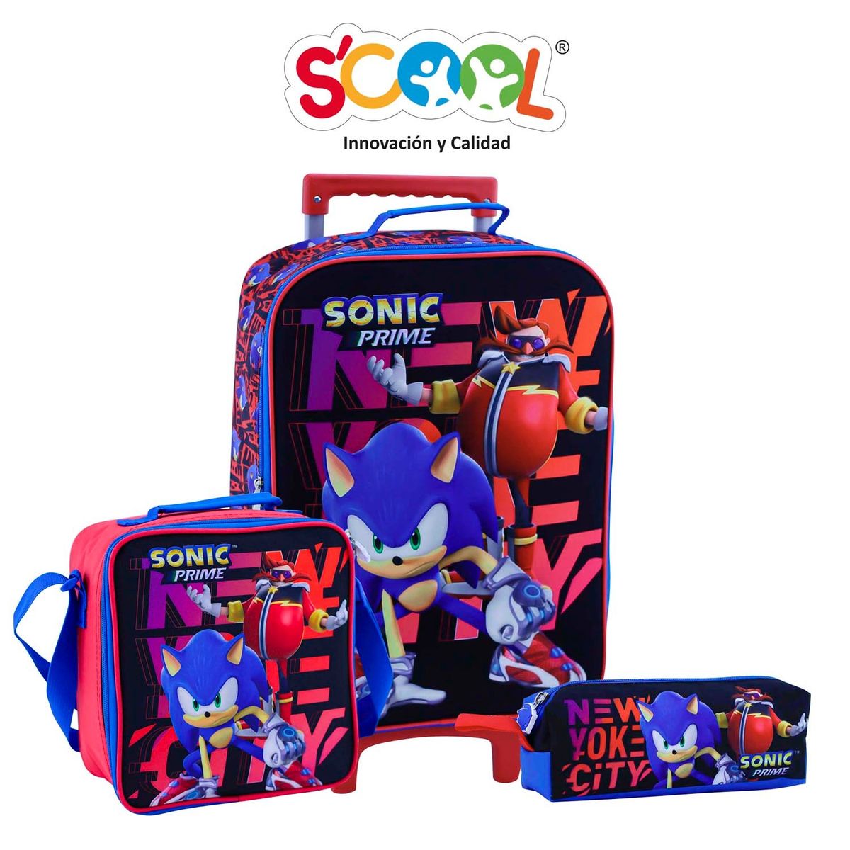 SCOOL - MALETA SET SCOOL KOMBAT 3D SONIC PRIME