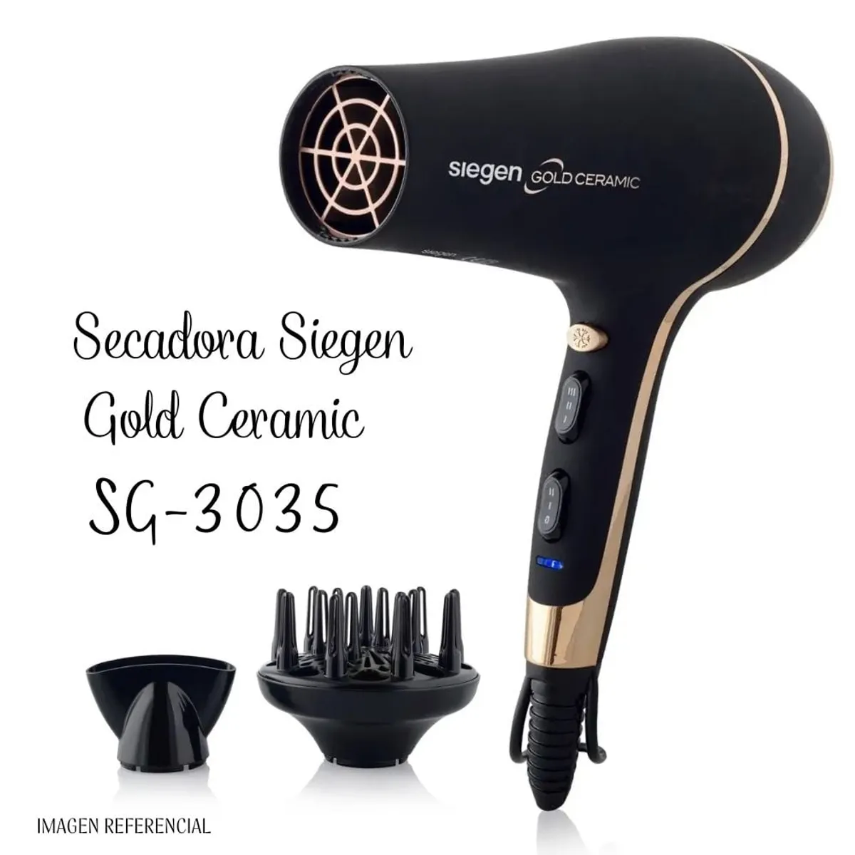SIEGEN - Secadora de Cabello Siegen Gold Ceramic SG3035