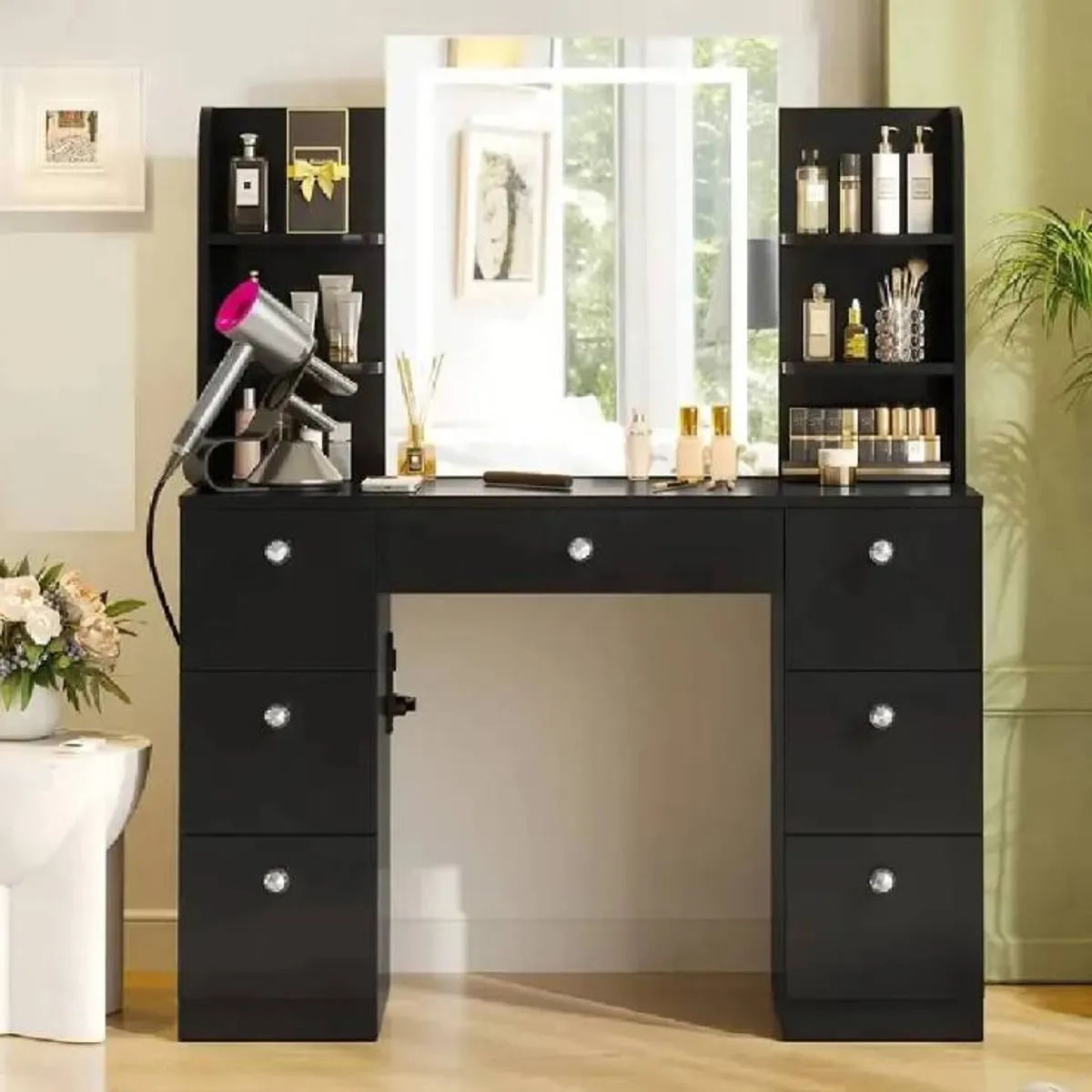 NACION MUEBLES - TOCADOR NACION MUEBLES ADARA COLOR NEGRO NM