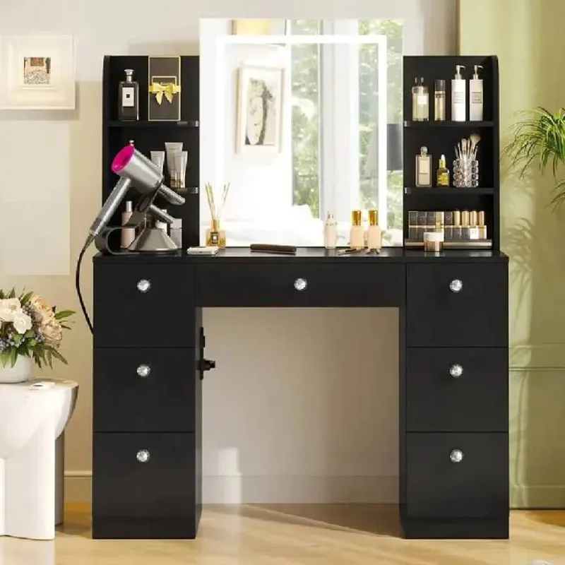 NACION MUEBLES - TOCADOR NACION MUEBLES ADARA COLOR NEGRO NM