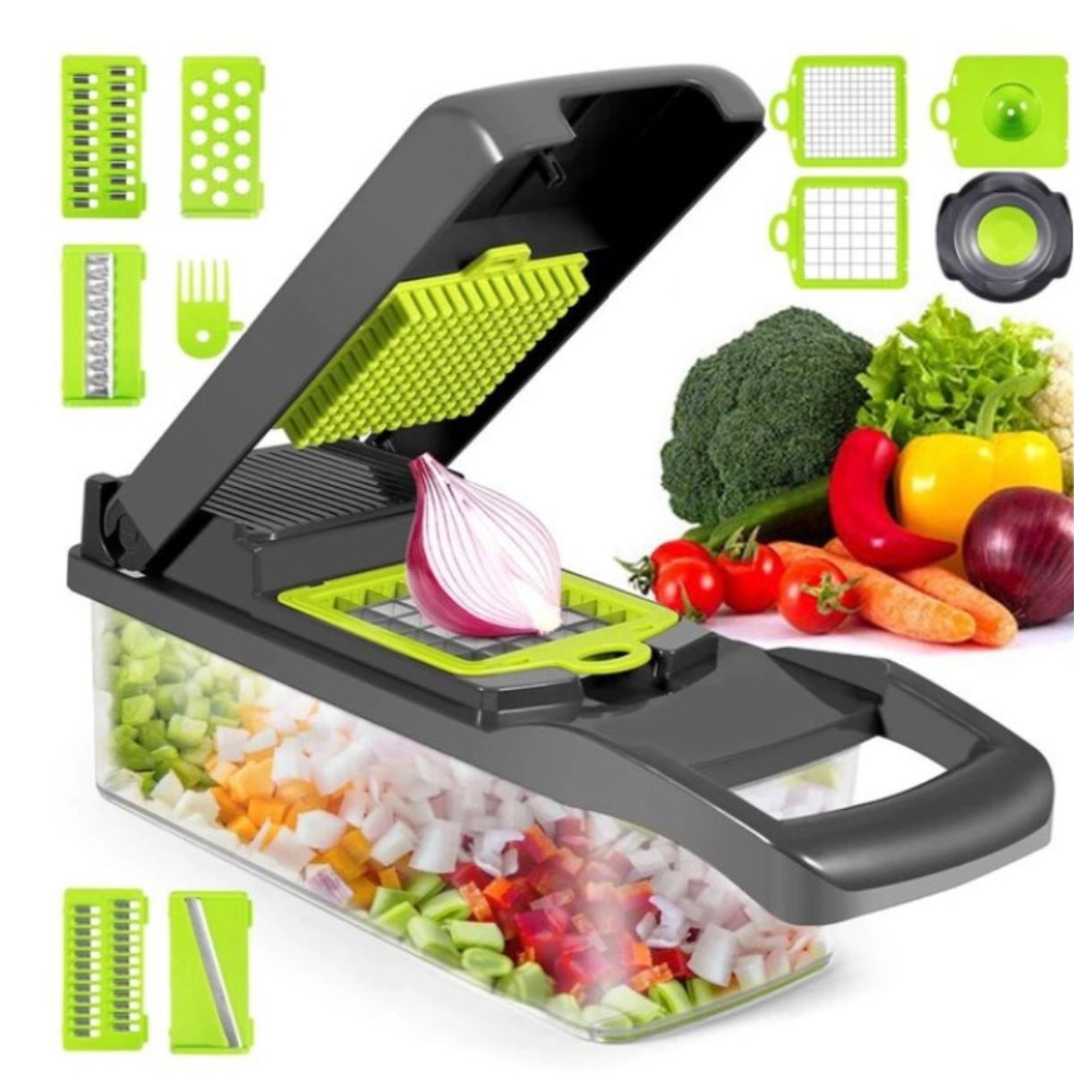 GENERICO - Cortador Rallador Picador De Frutas y Verduras Manual Cocina