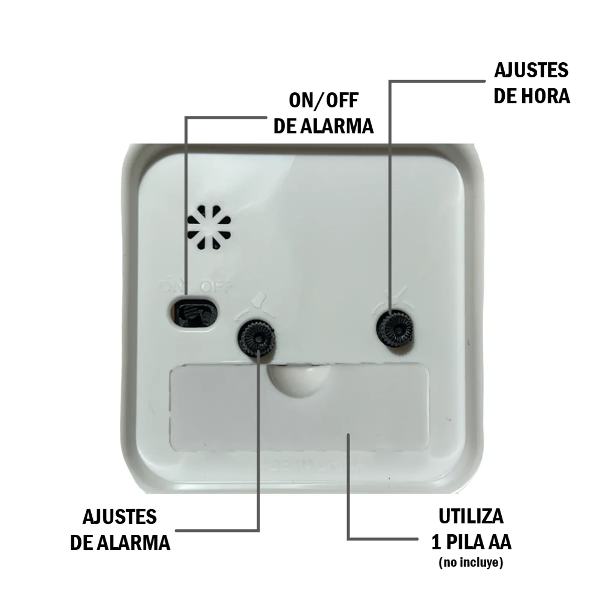 GENERICO - Reloj con alarma de 15cm diseño dibujos - Rosa