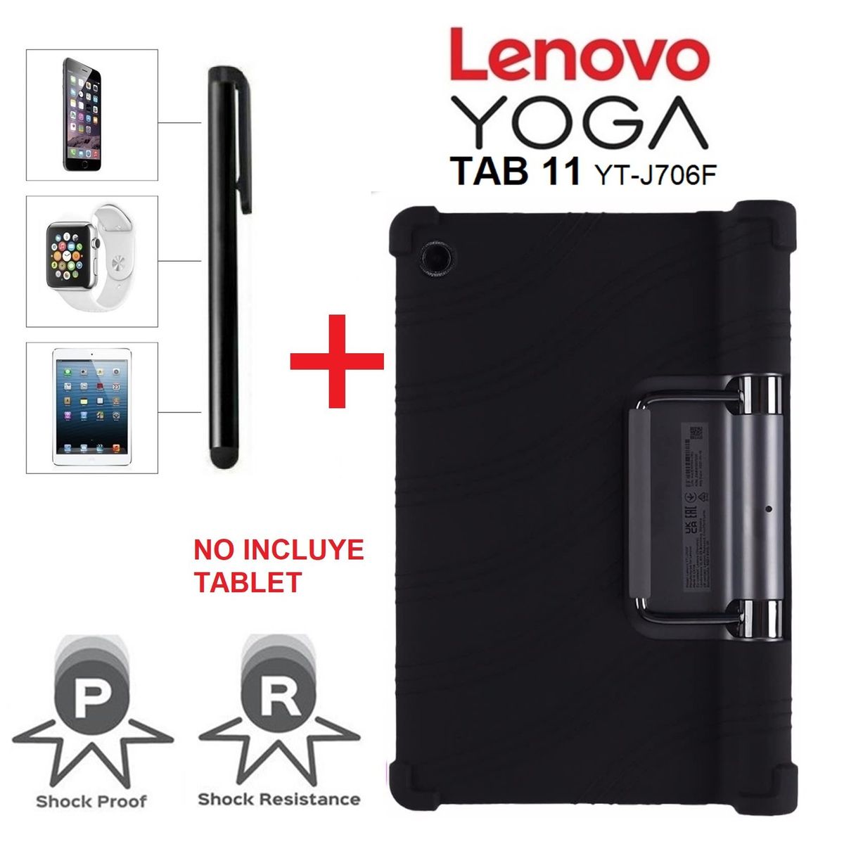 GENERICO - Funda Anti Golpes + Lapiz Optico para Lenovo Yoga Tab 11 YT-J706F Case