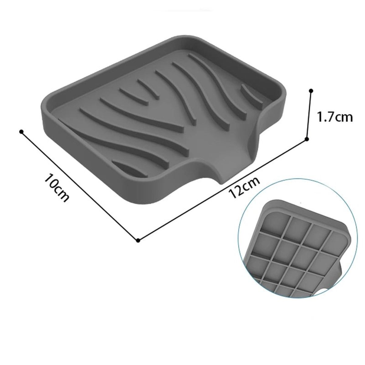 AURELA - Pack de 2 Bandejas de Silicona para Grifo en color gris