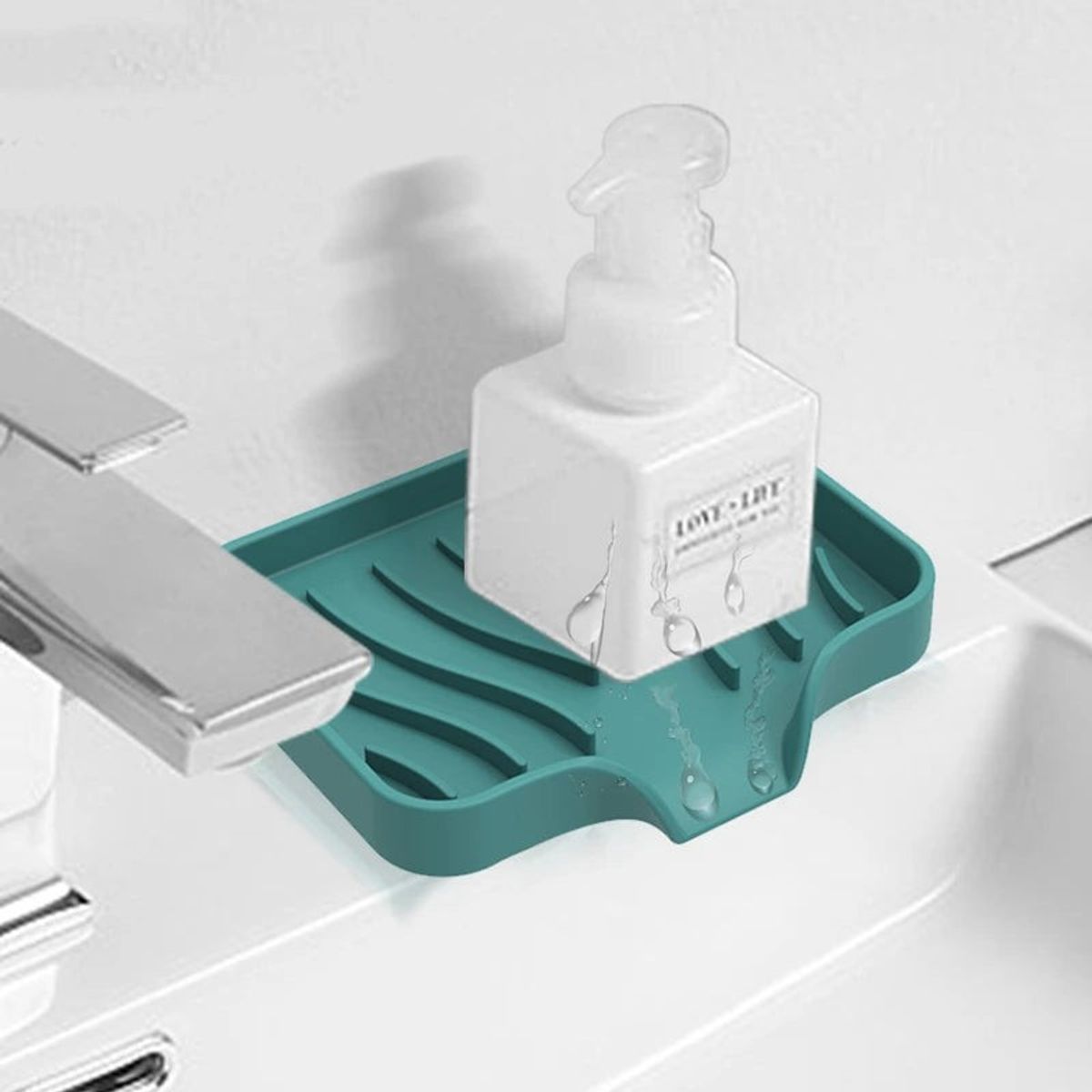 AURELA - Pack de 2 Bandejas de Silicona para Grifo en color gris