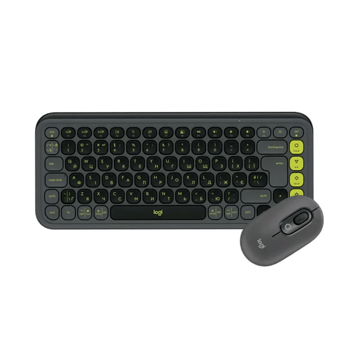 LOGITECH - Combo Teclado + mouse Logitech POP ICON Negro compacta y elegante