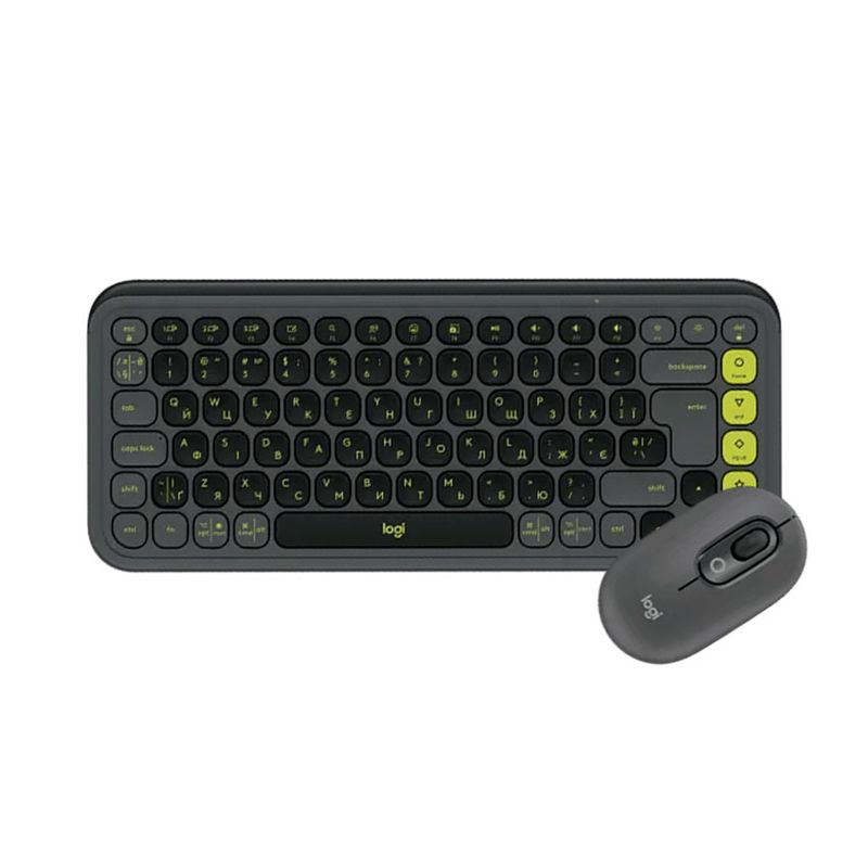 LOGITECH - Combo Teclado + mouse Logitech POP ICON Negro compacta y elegante