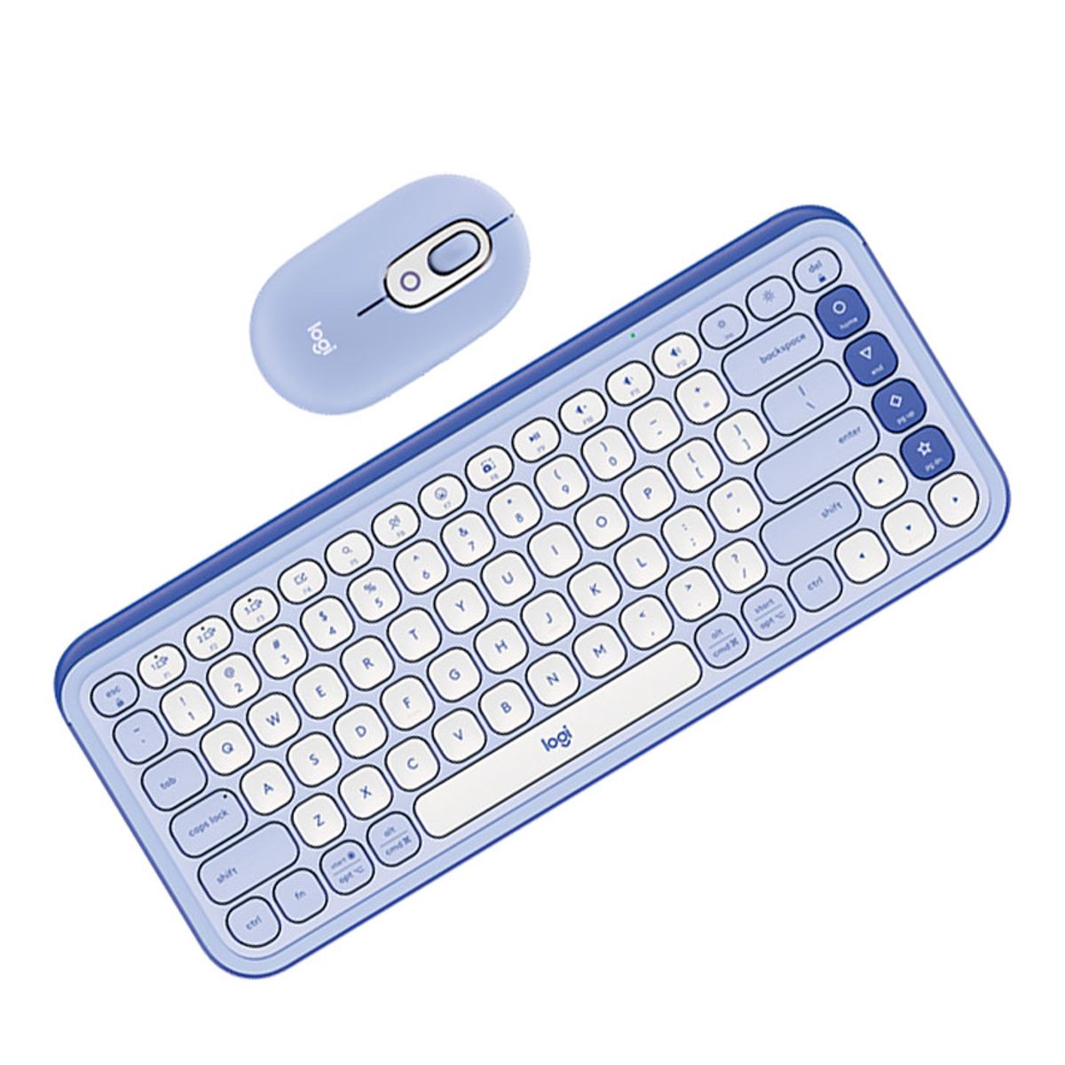 LOGITECH - Combo teclado + mouse logitech pop icon Lila y blanco crudo Español