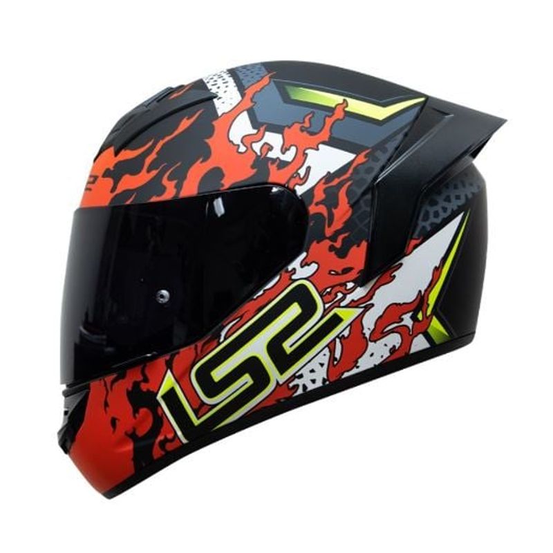LS2 - Casco para moto LS2 NS352 ANTARS negro mate rojo TALLA XL