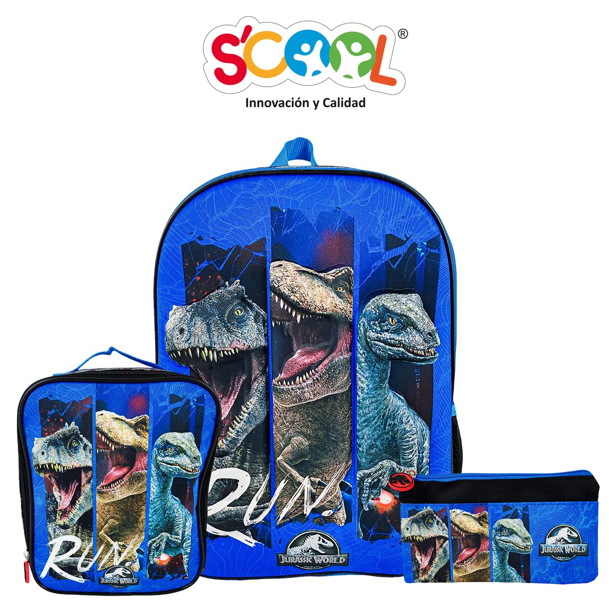 SCOOL - SET MOCHILA SCOOL RANGER OFICIO 3D JURASSIC