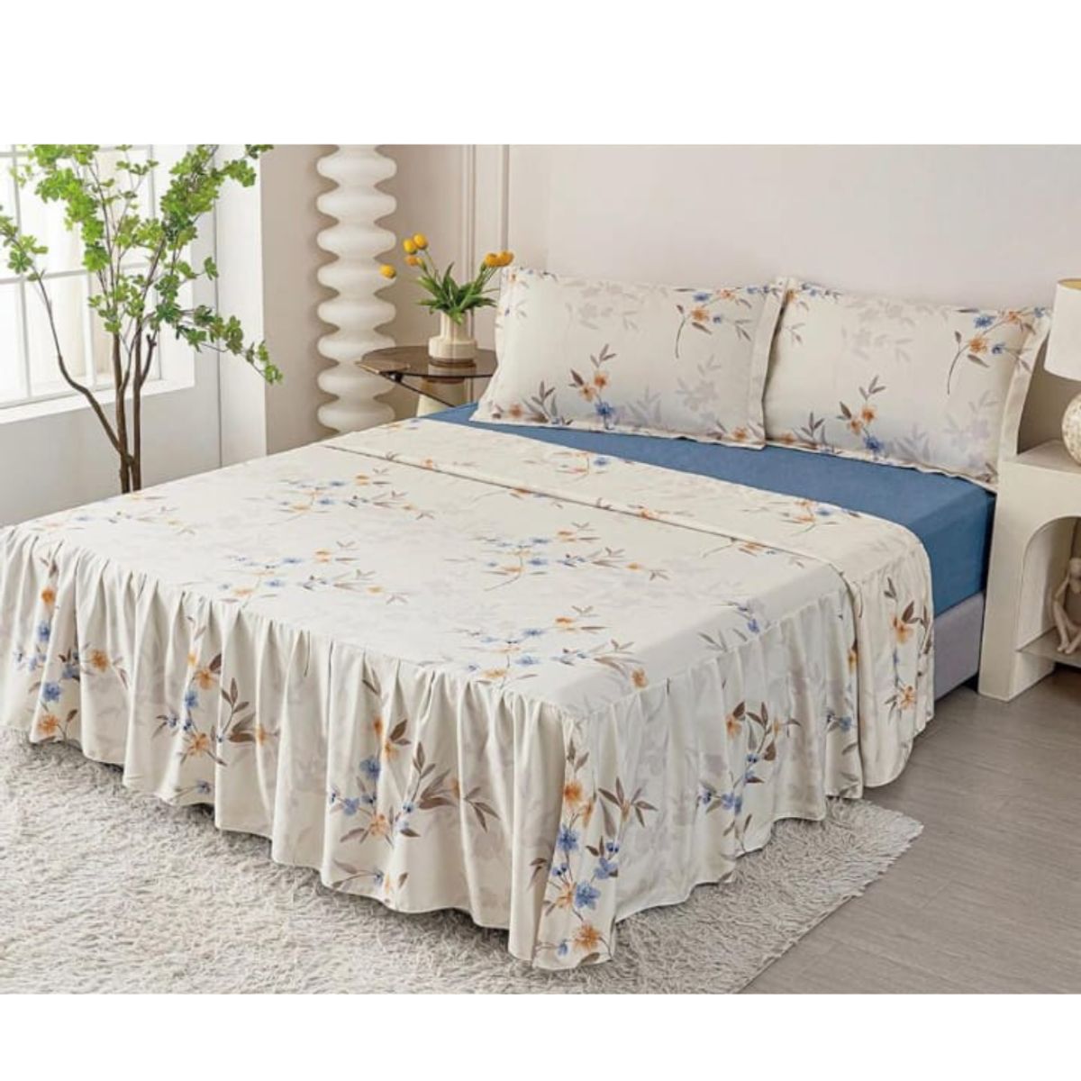 VENEZIA - JUEGO DE SÁBANAS CON BLONDA CALIFORNIA