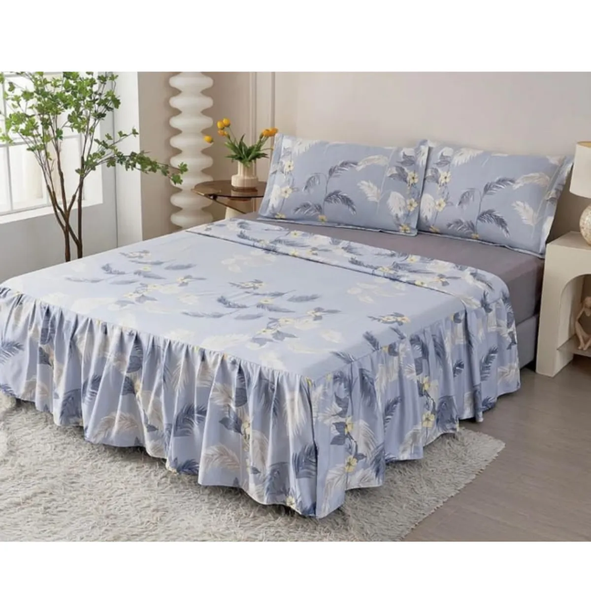 VENEZIA - JUEGO DE SÁBANAS CON BLONDA CALIFORNIA