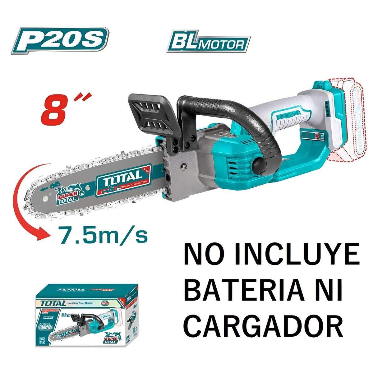TOTAL TOOLS - MINI MOTOSIERRA 8 PULGADAS 20V-SOLO CABEZAL- TGSLI2085