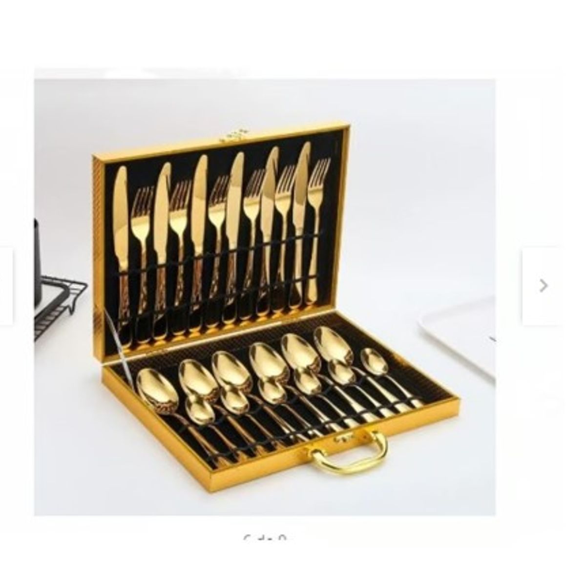 GENERICO - Cubiertos Dorados con Maletin A1 elegancia