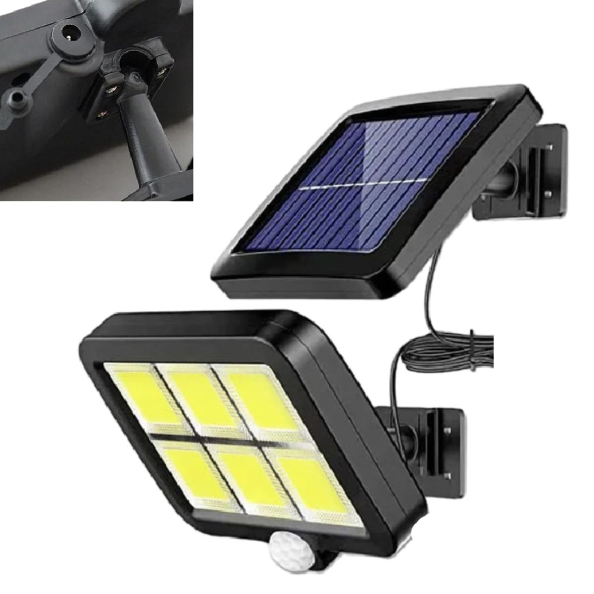 GENERICO - Lampara Reflector Luz LED para Exteriores Panel Solar con Cable