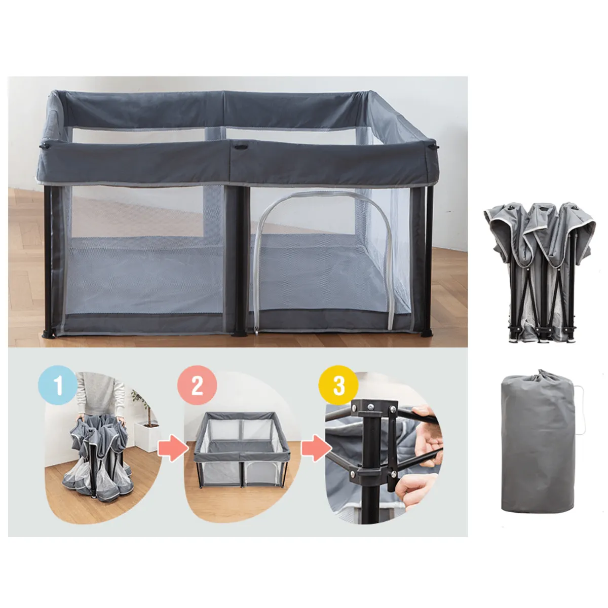 BABYKISS - CORRAL PLEGABLE TEDDY PORTATIL MAS ALFOMBRA