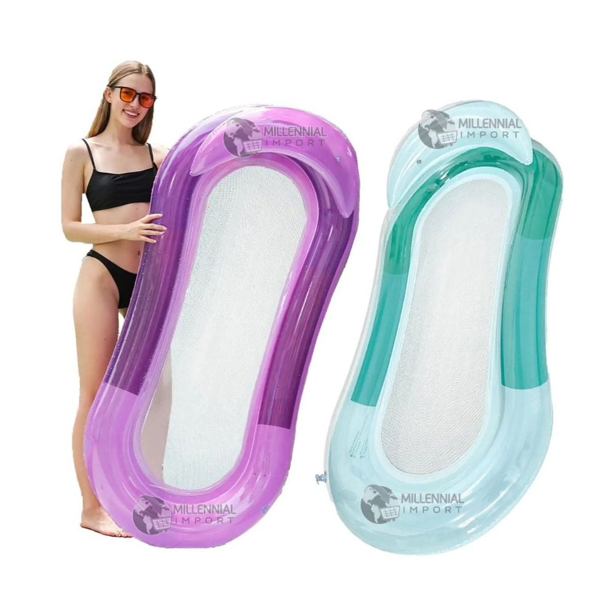 GENERICO - Hamaca Flotante Inflable Para Piscina de 178cm x 70cm