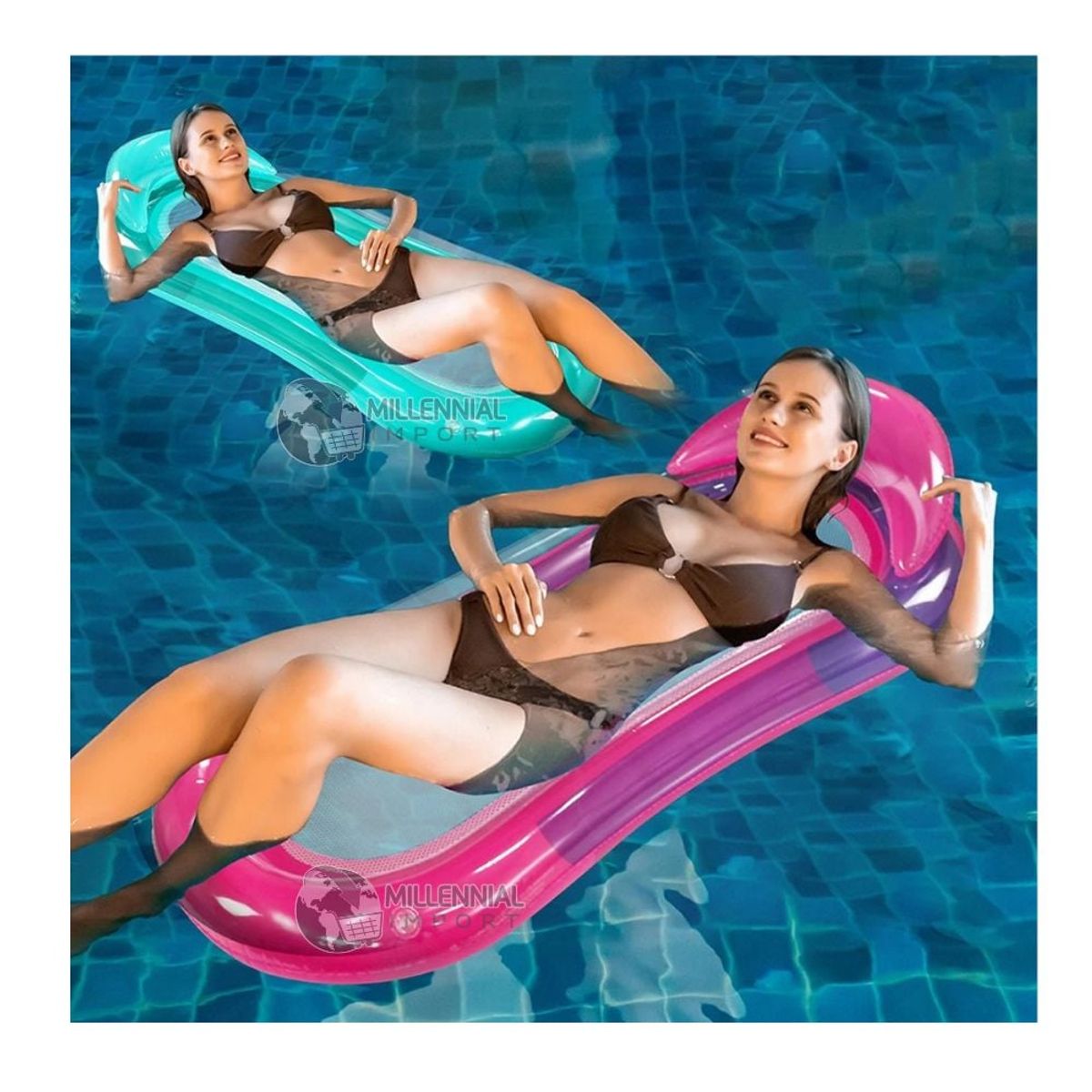 GENERICO - Hamaca Flotante Inflable Para Piscina de 178cm x 70cm