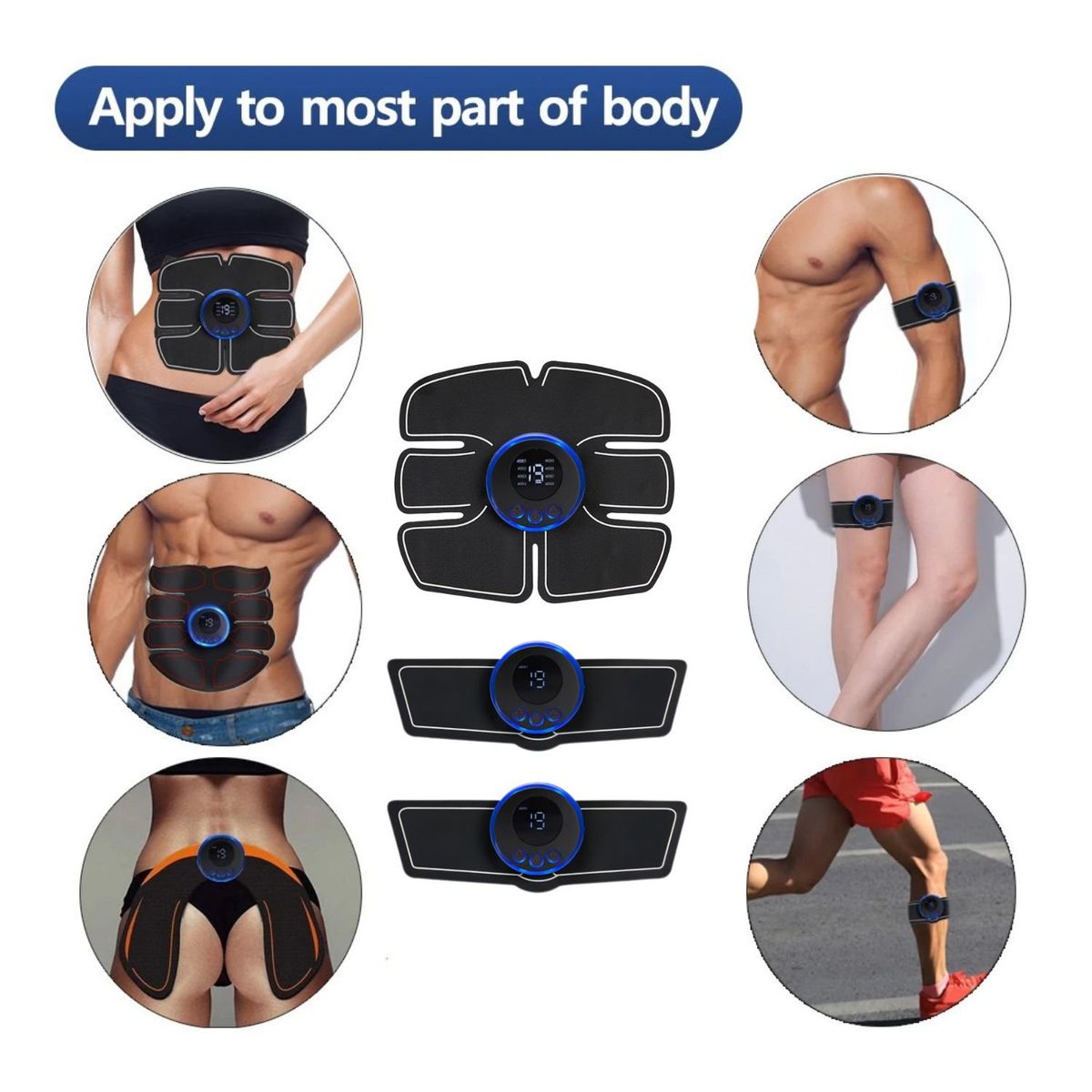 GENERICO - Estimulador Muscular EMS 3 en 1, Entrenador Recargable