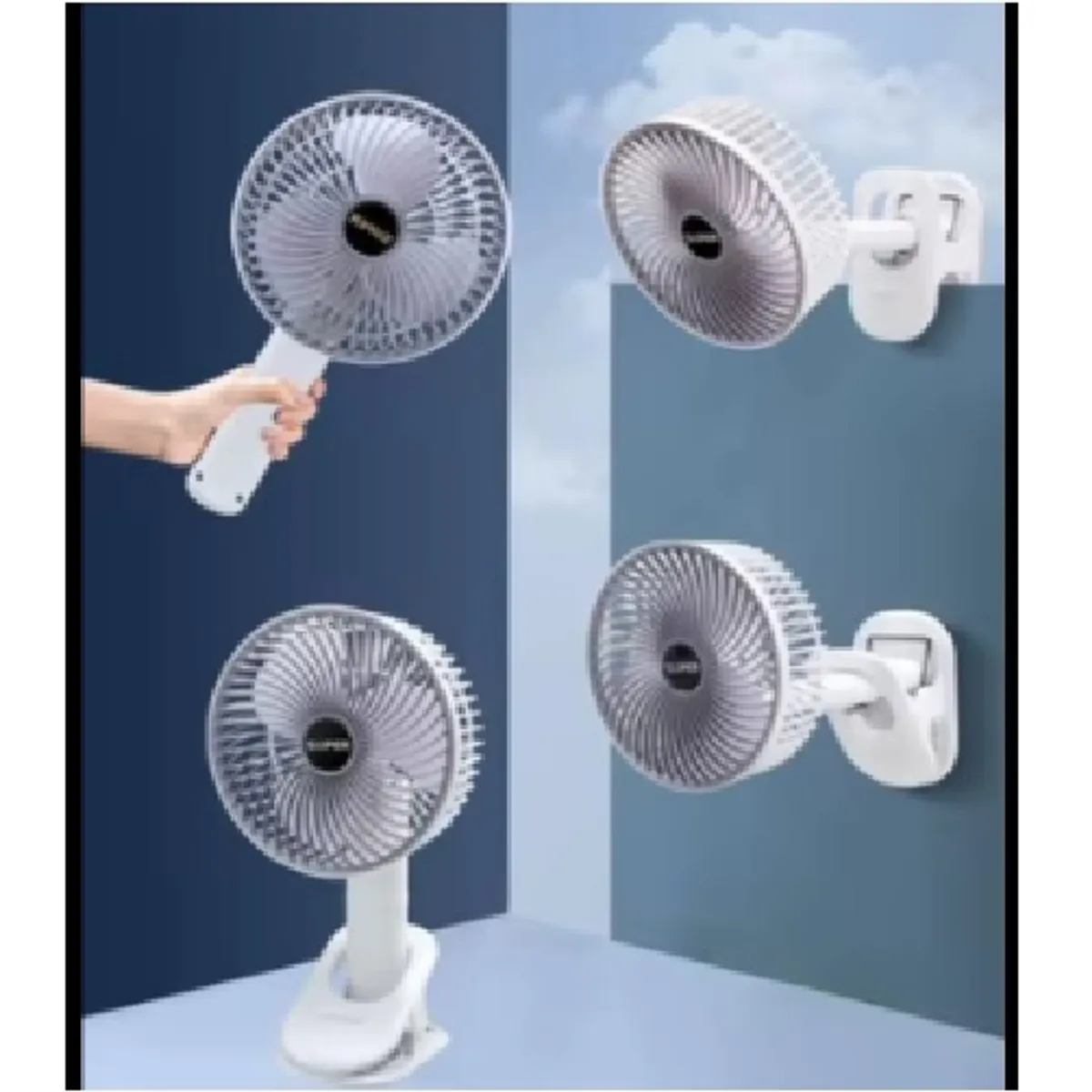 GENERICO - Ventilador portátil recargable con clip sujetable multifuncional